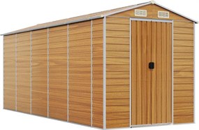 vidaXL Șopron de grădină, maro deschis, 191x470x198 cm oțel galvanizat