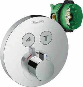 Baterie dus incastrata Hansgrohe ShowerSelect S cu 2 functii crom lucios plus iBox