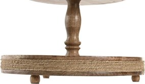 Etajeră decorativă 3 niveluri Cottage maro din lemn de mango cu structură din frânghie, "Rovena"