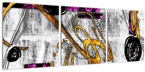 Tablou abstracției (cu ceas) (90x30 cm)