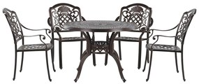 Set de masă pentru grădină SALIO (metal) (maro) (pentru 4 persoane). 1019204