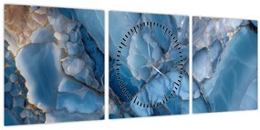 Tablou - Marmură albastră fragmentată (cu ceas) (90x30 cm)