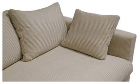 Canapea bej cu tapițerie din catifea reiată 266 cm Comfy – Scandic