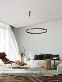 Lustra LED circulara ELOWEN 80cm, maro