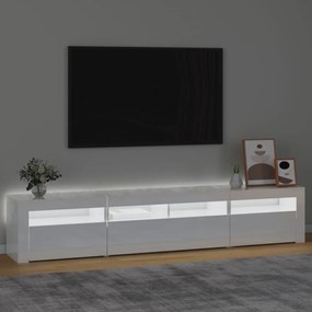 Comoda TV cu lumini LED, alb extralucios, 210x35x40 cm 1, Alb foarte lucios, 210 x 35 x 40 cm