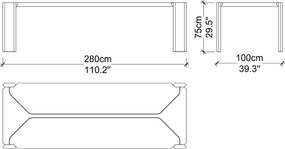 Masă lemn masiv de dining Nova Personalizabilă - 300 cm