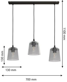 Lustră pe cablu LUCEA 3xE27/15W/230V