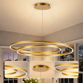 Brilagi-LED Candelabru LED cu reglare a intensității luminii pe cablu TWISTER LED/105W/230V 3000-6000K auriu + telecomandă