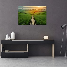 Tablou - Răsărit de soare peste vale (90x60 cm)