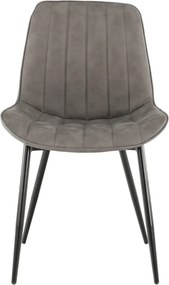 Scaun, piele ecologică gri deschis/negru, HAZAL