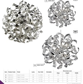 Lustra moderna design elegant 60cm Curls 5686-6CC SRT