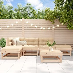 vidaXL Set mobilier relaxare de grădină & perne 6 piese lemn masiv pin