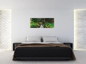 Tablou cu pârău în pădure (120x50 cm)