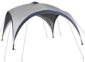 Outsunny Pavilion grădină Gartenzelt cort de petrecere cort de soare rezistent la intemperii, stalp metal + poliester crem + albastru 4 x 4 x 2,5 m | Aosom Romania