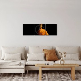 Tablou - Statuia lui Buddha de aur (cu ceas) (90x30 cm)