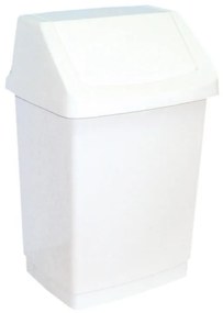 Coș de gunoi din plastic cu capac 25 l, alb