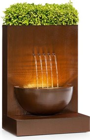 Blumfeldt Windflower, fontană de grădină cu ghiveci de flori, 11 W, metal galvanizat, maro