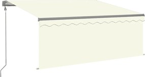 vidaXL Copertină retractabilă automat cu stor, crem, 3,5x2,5 m