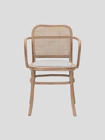 Scaun dining bej din rattan si panza Bruno