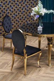 Masa rotunda Reginald 2 negru/auriu ø120 cm