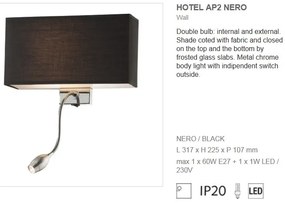 Aplica de perete LED HOTEL AP2 NERO 035956