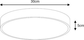 Plafonieră LED FELIZ LED/30W/230V 4000K d. 30 cm negru