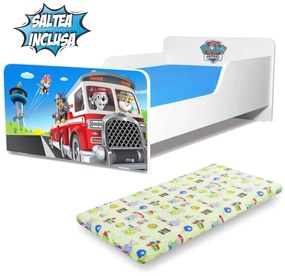 Pat copii Start Paw Patrol 2 varianta de 2-8 ani cu saltea cu lana 140x70 inclusa- PC-P-MOK-PAW2-70