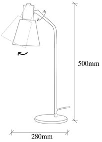 Veioză în culoarea bronz cu abajur din metal (înălțime 50 cm) Sivani – Opviq lights