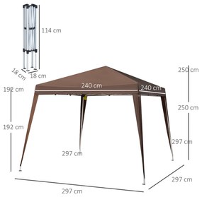 Outsunny Foisor Pliabil 2.4x2.4m, Foisor de Gradina Structura | Aosom Romania