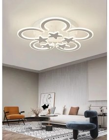 Lustra LED cu Telecomanda, 3 Tipuri De Lumina, Intensitate Reglabila,200W, Alb
