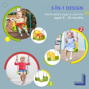 Outsunny Leagăn pentru Copii 9-36 Luni, PP și PE, 42x33x120-180cm, Stabil și Sigur | Aosom Romania