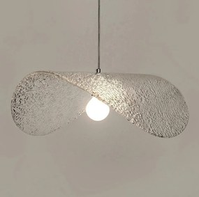Lustra suspendata din sticla structurata Hat 60 transparent