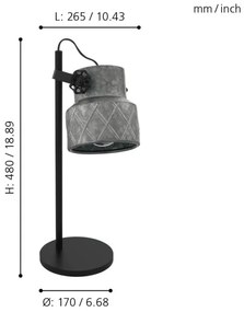 Eglo 39857 - Lampă de masă HILCOTT 1xE27/40W/230V