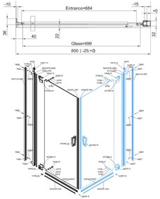 Usa dus batanta 80x200 cm Sanswiss Cadura auriu lucios deschidere dreapta Dreapta, 800x2000 mm