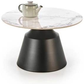 Măsuță de cafea Xyla, marmură / negru