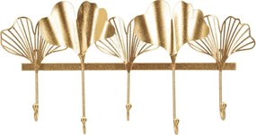 Cuier de perete din metal de culoare aurie Leaves - Mauro Ferretti