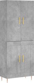 vidaXL Dulap înalt, gri beton, 69,5x34x180, lemn compozit