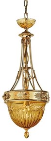Lustra suspendata clasica LUX realizata manual Amber