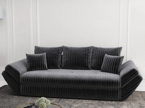 Canapea extensibilă dumonde cu ladă de depozitare si sezut confortabil din spuma high-density, Loana Ambience Grey 250x100 cm