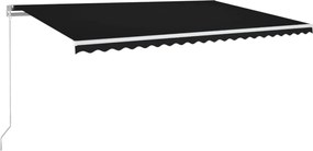 vidaXL Copertină retractabilă manual cu LED, antracit, 500x350 cm