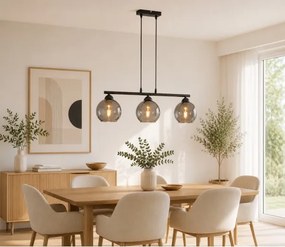 Brilagi - Lustră suspendată pe cablu DIOR 3xE27/60W/230V negru/gri fumuriu