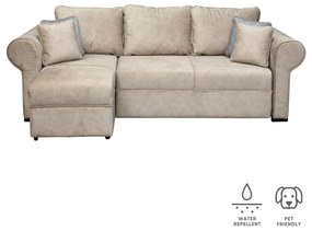 Coltar SEUL extensibil, cu arcuri si lada depozitare, colt interschimbabil, bej, 255x150x95 cm