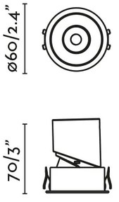 Spot LED incastrabil tavan orientabil LOX 3000K negru
