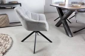 Set 2 scaune pivotante Papillon, tesatura structurala gri deschis