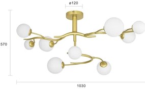 Lustră LED aplicată Brilagi MISTEL 9xG9/3W/230V auriu/alb