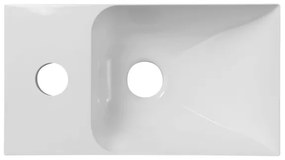 Sapho - Lavoar suspendat PICCOLINO 31x17 cm stânga/marmură turnată/alb