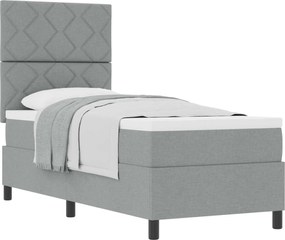 vidaXL Pat cu arcuri cu saltea Gri deschis 80 x 200 cm țesătură