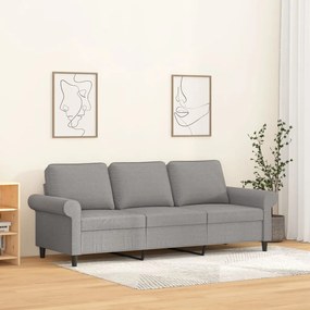 Canapea cu 3 locuri, gri deschis, material 180CM textil Gri deschis, 212 x 77 x 80 cm
