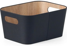 Set de 2 coșuri de depozitare Kitchisimo 31 × 23 ×16 cm, negru, L