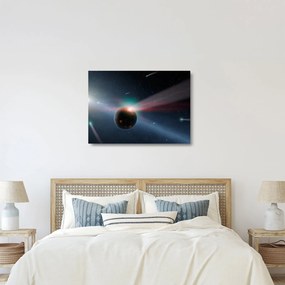 Tablou pe sticlă cu planetă mică (70x50 cm)